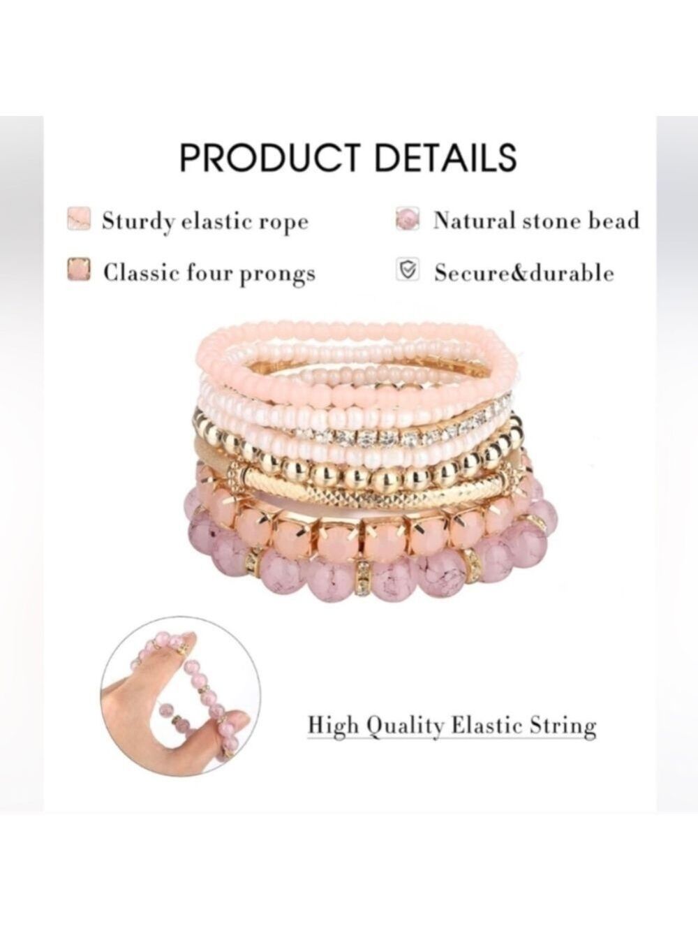 Sailimue beaded bracelets set of 8 - Picture 7 of 10